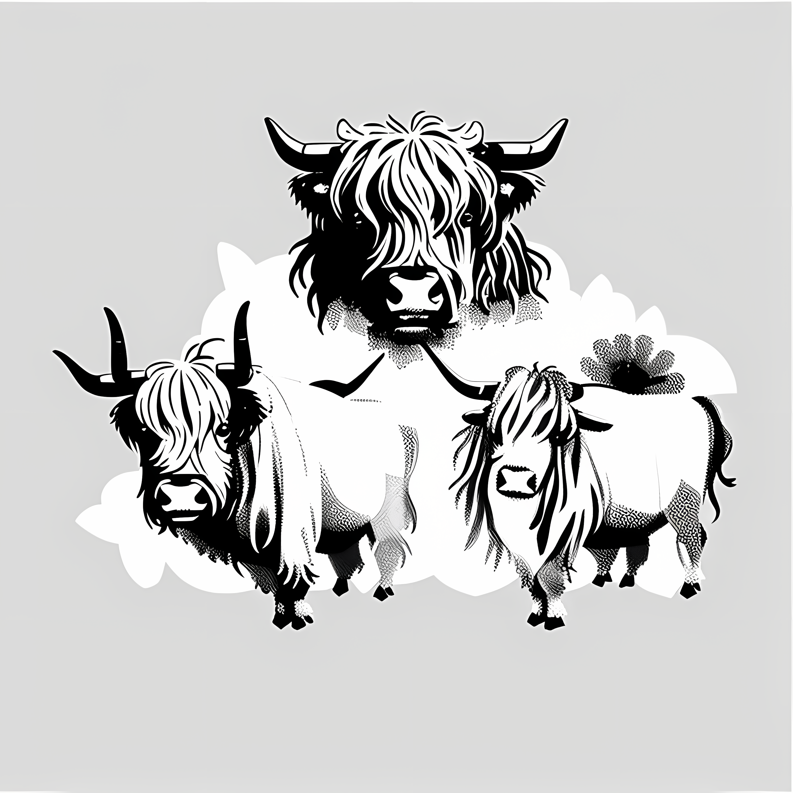 Highland Cows Floral Boho Vol. 311 Ceramic Coffee Mug Mockup