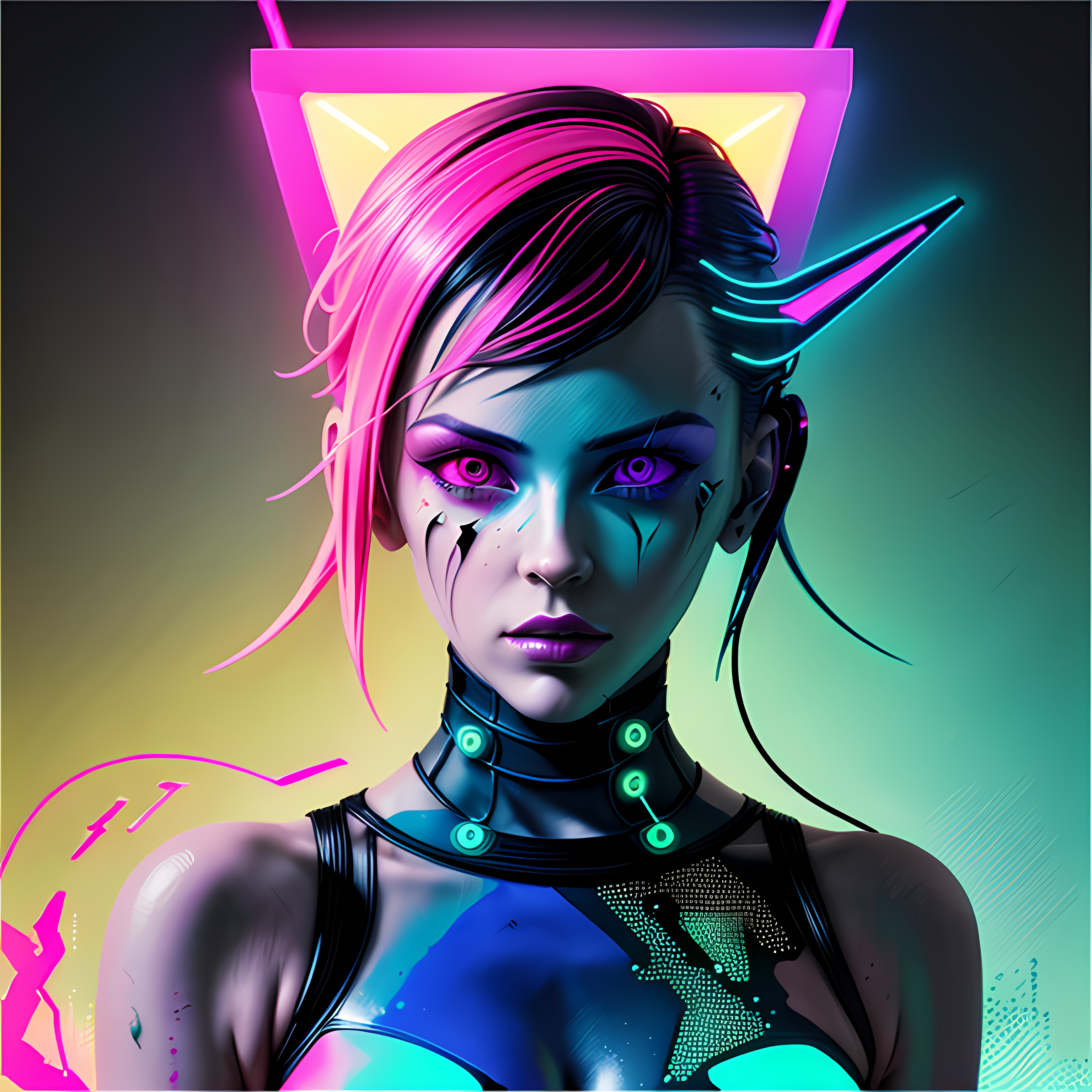 Cyberpunk Neon Synthwave Vol. 380 Ceramic Coffee Mug Mockup