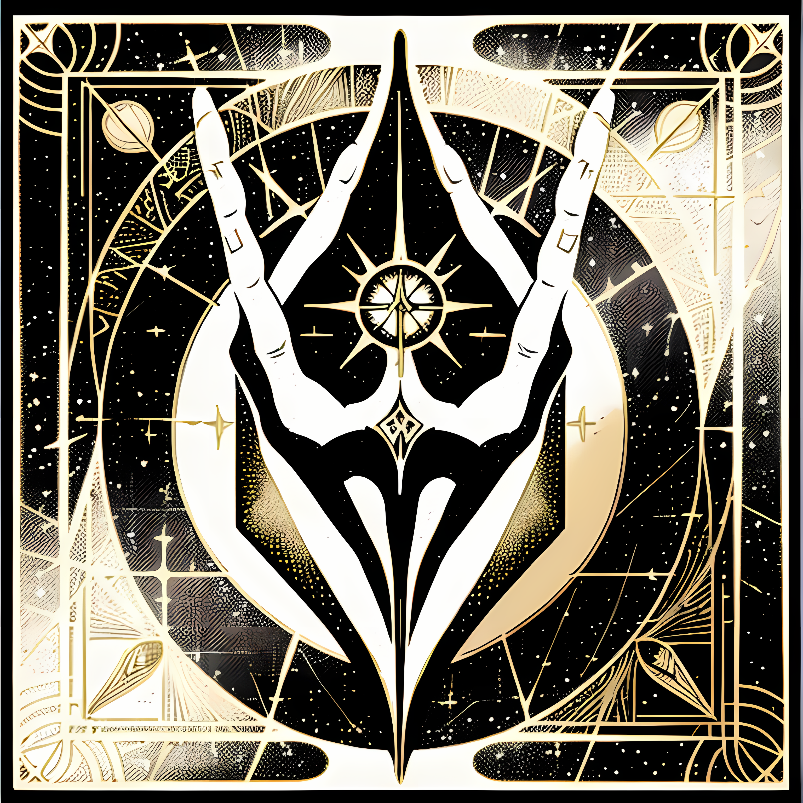 Mystical Tarot Celestial Gold Vol. 394 Ceramic Coffee Mug Mockup